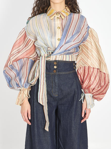 Zimmermann Rebellion Striped Blouse Multicolor