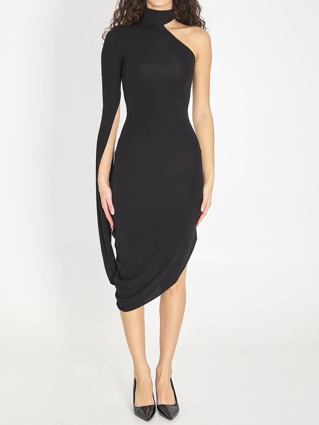 Alexander Wang Draped Midi Dress Black