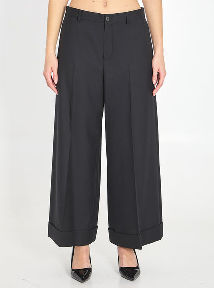 Celine Dock Pants In Wool Gabardine Black