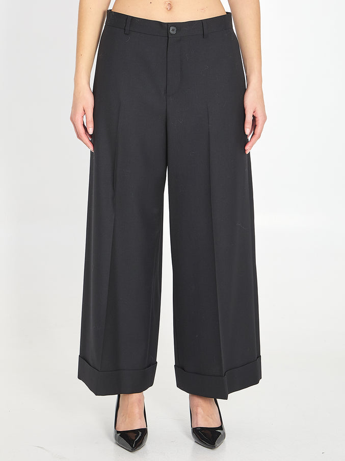 Celine Dock Pants In Wool Gabardine Black