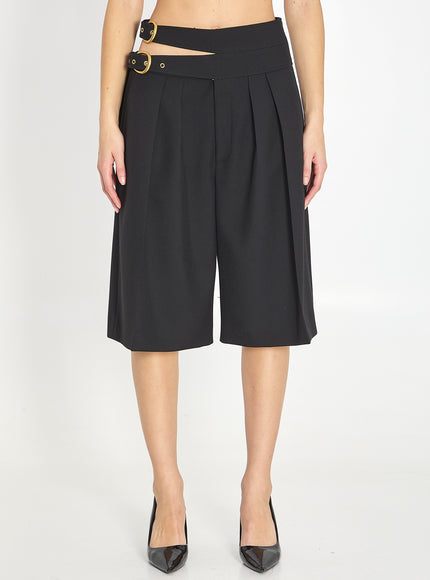 Chloe Bermuda Shorts With Double Belt Black