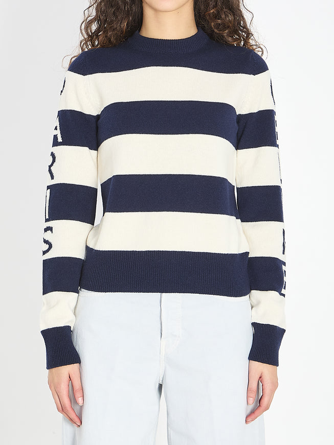 Celine Crawneck Wool Sweater Beige