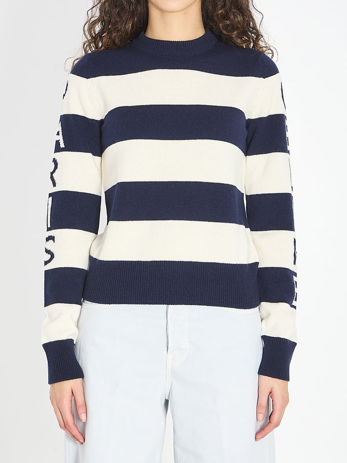 Celine Crawneck Wool Sweater Beige