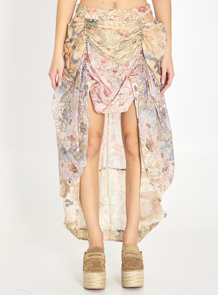 Zimmermann Rebellion Draped Midi Skirt 1 Multicolor