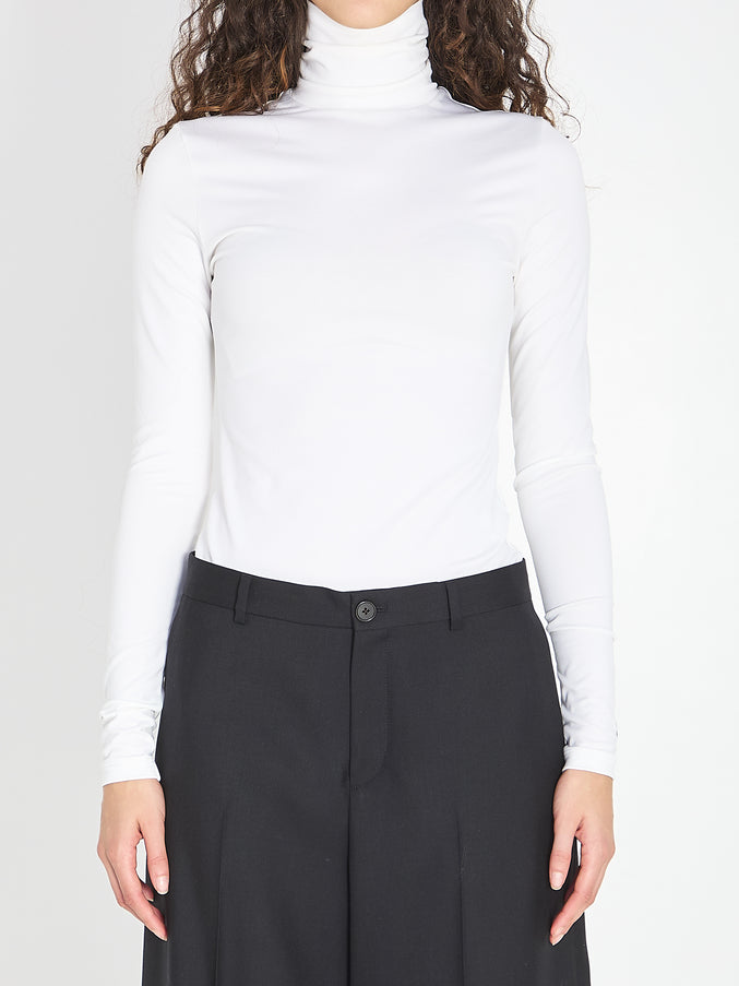 Celine High Neck Top White