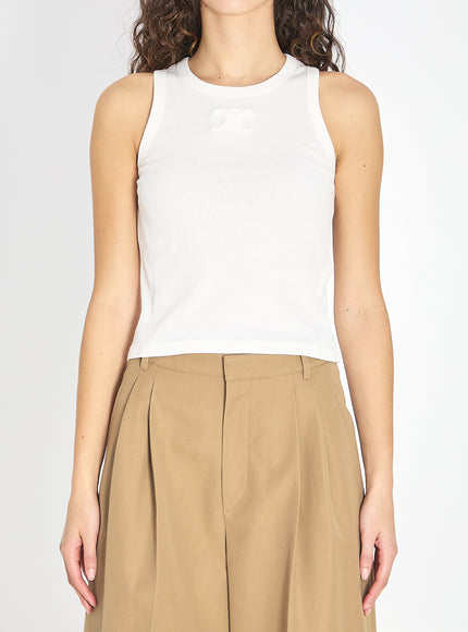 Celine Triomphe Tank Top White