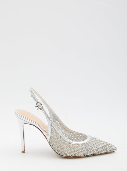 Gianvito Rossi Nikki Slingback Pumps Silver