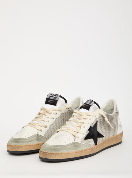 Golden Goose Ball Star Sneakers in White and Silver