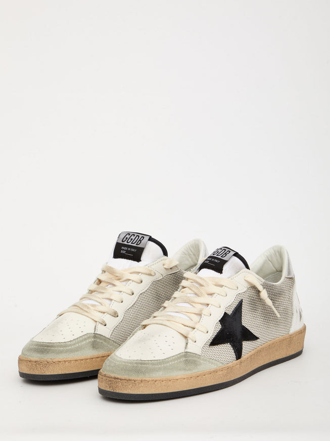 Golden Goose Ball Star Sneakers in White and Silver