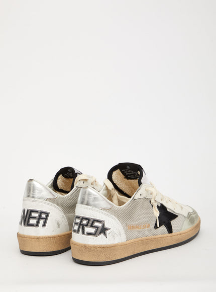 Golden Goose Ball Star Sneakers in White and Silver