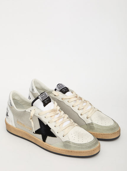 Golden Goose Ball Star Sneakers in White and Silver