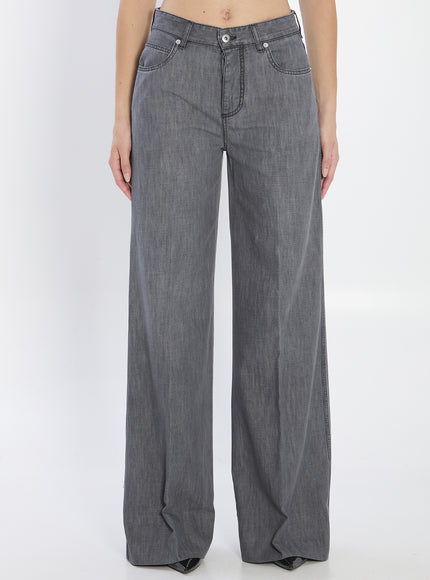 Bottega Veneta Denim Palazzo Jeans Black