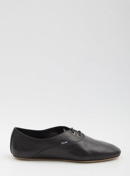 Celine Lace-up Ballet Flats Black