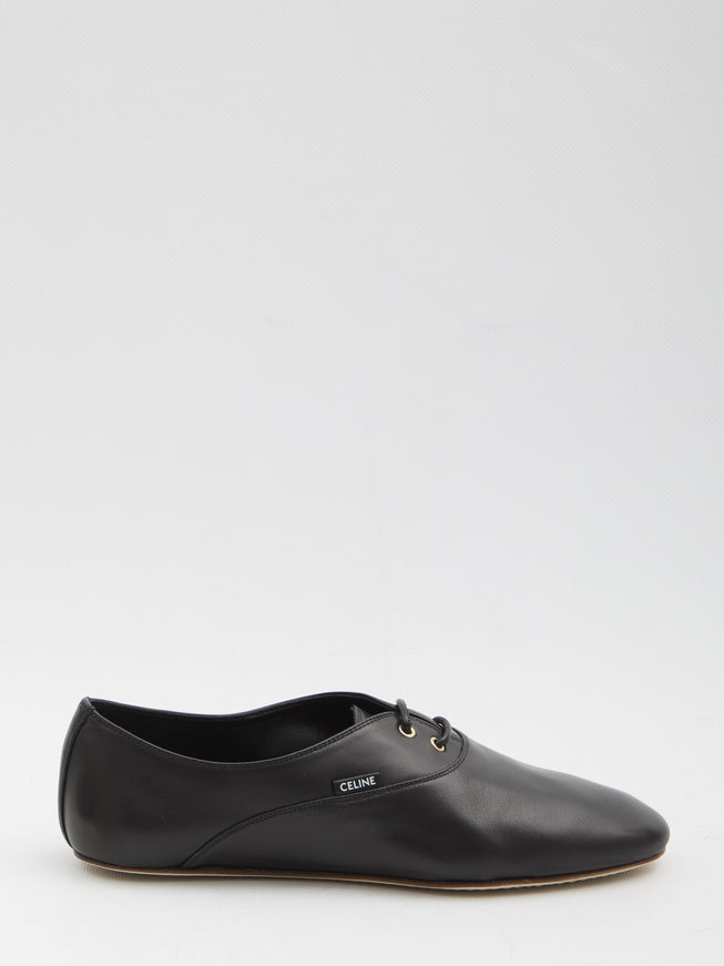 Celine Lace-up Ballet Flats Black