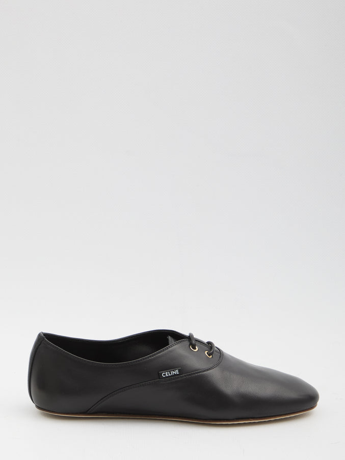 Celine Lace-up Ballet Flats Black