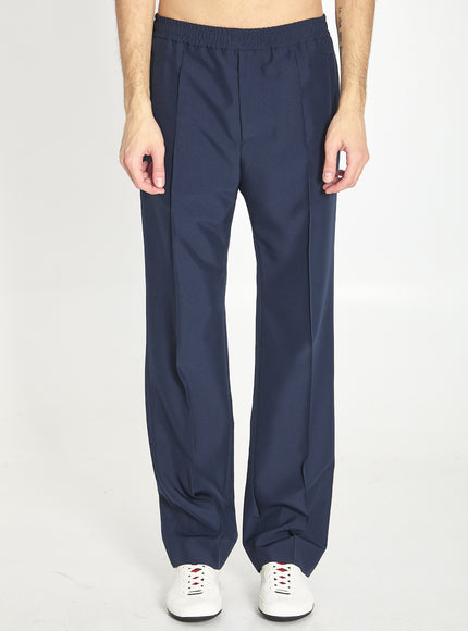 Gucci Sport Trousers In Technical Panama Blue