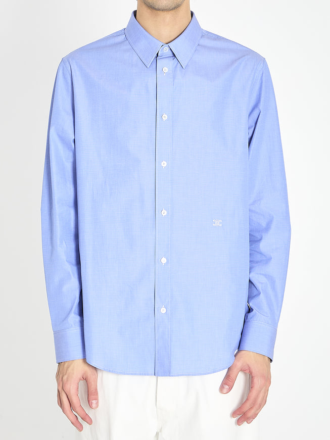 Celine Classic Cotton Poplin Shirt Blue
