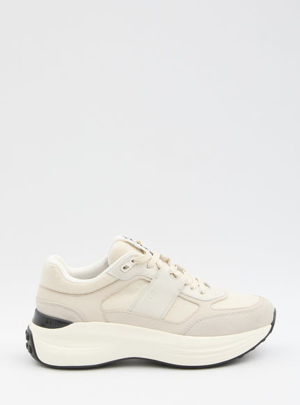 Tod's Sneakers In Leather And Fabric White
