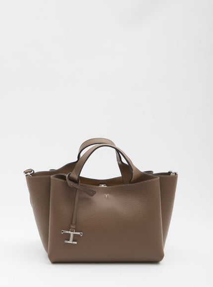 Tod's T Timeless Leather Bag Small QT Brown