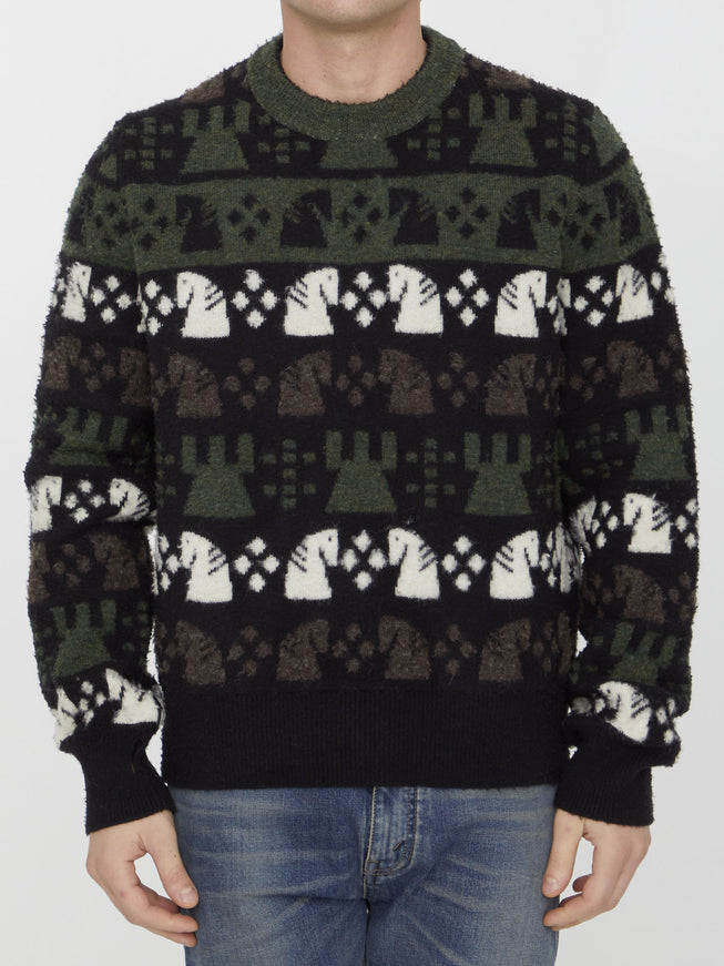 Burberry Chess Pattern Sweater Green