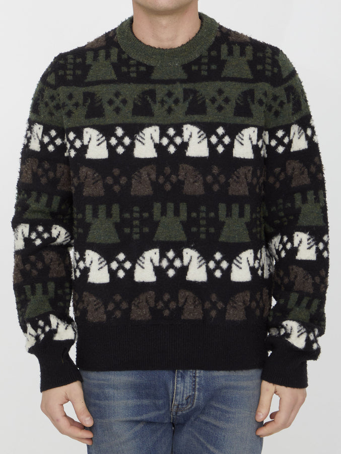 Burberry Chess Pattern Sweater Green