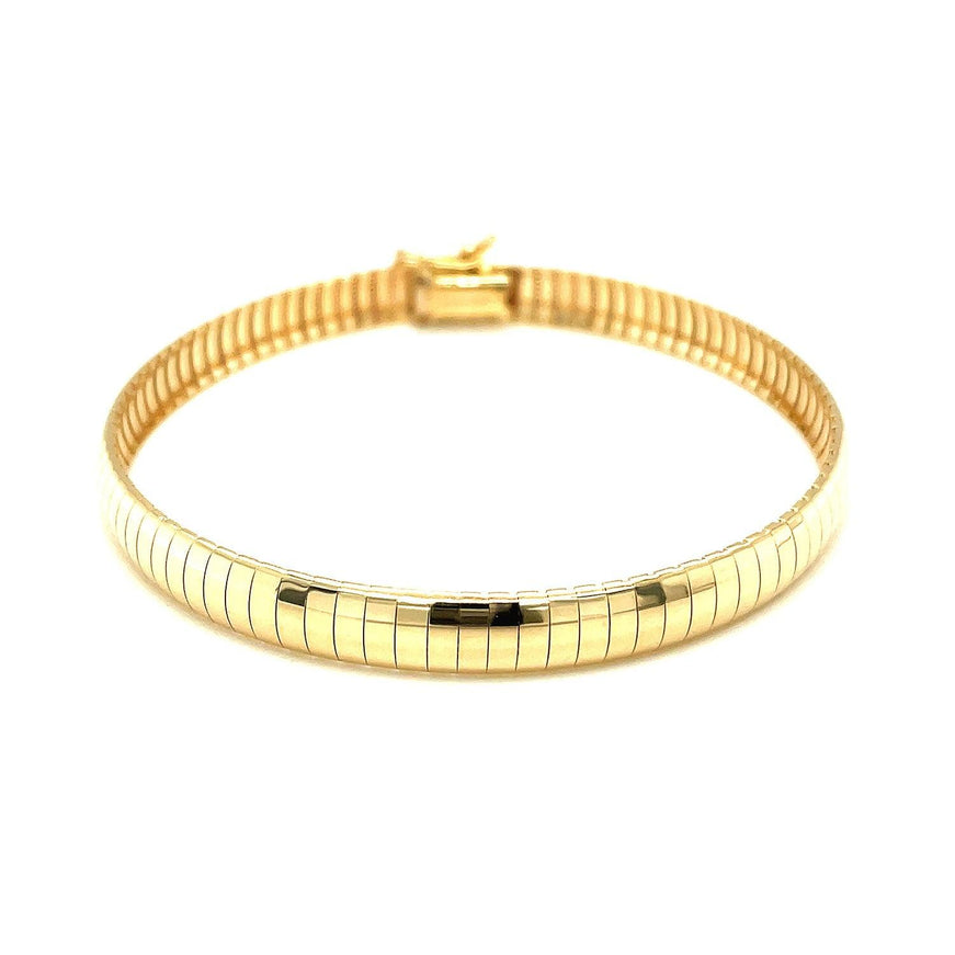 6.0 mm 14k Yellow Gold Classic Omega Bracelet - Ellie Belle