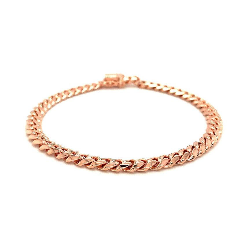 6.0mm 14k Rose Gold Classic Miami Cuban Solid Bracelet - Ellie Belle