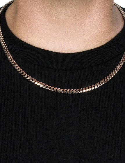 6.0mm 14k Rose Gold Classic Miami Cuban Solid Chain - Ellie Belle