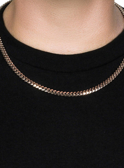 6.0mm 14k Rose Gold Classic Miami Cuban Solid Chain - Ellie Belle