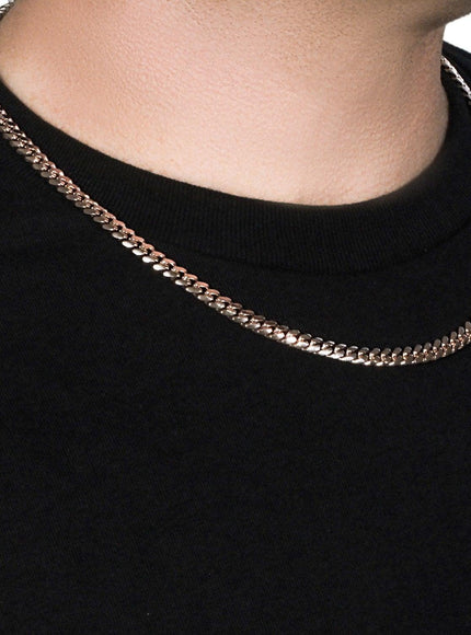 6.0mm 14k Rose Gold Classic Miami Cuban Solid Chain - Ellie Belle