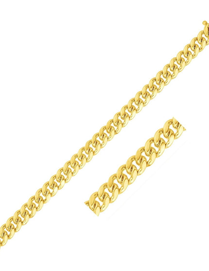 6.0mm 14k Yellow Gold Classic Miami Cuban Solid Chain - Ellie Belle