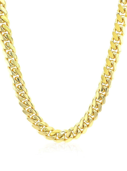 6.0mm 14k Yellow Gold Classic Miami Cuban Solid Chain - Ellie Belle