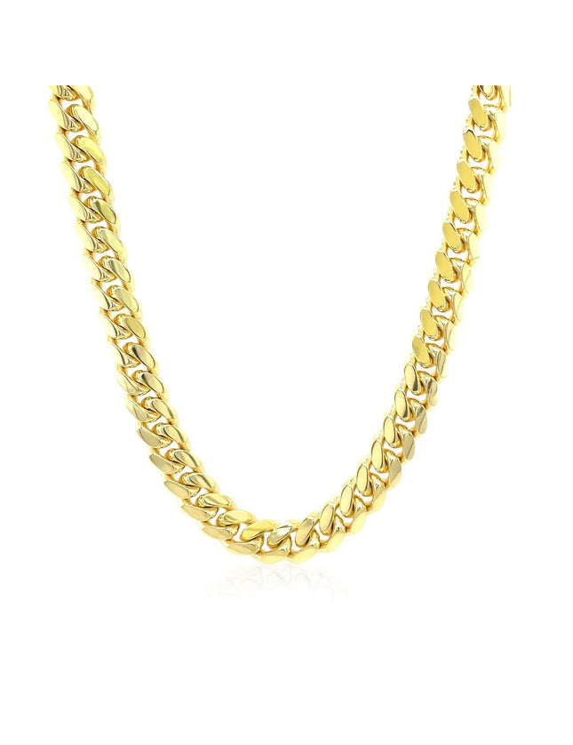 6.0mm 14k Yellow Gold Classic Miami Cuban Solid Chain - Ellie Belle