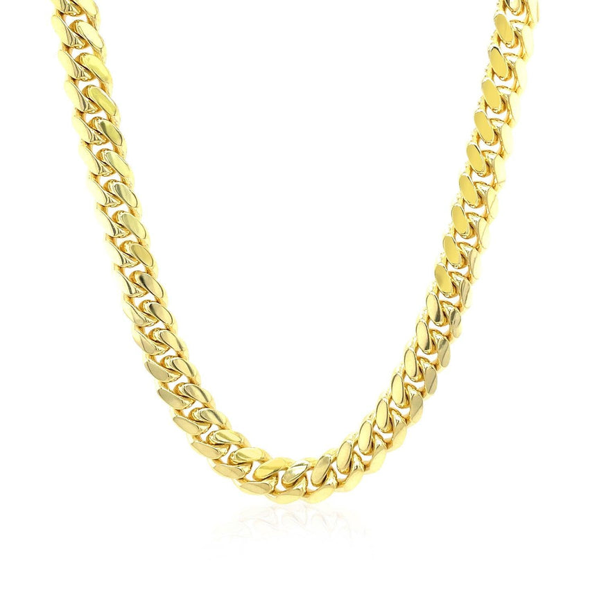 6.0mm 14k Yellow Gold Classic Miami Cuban Solid Chain - Ellie Belle