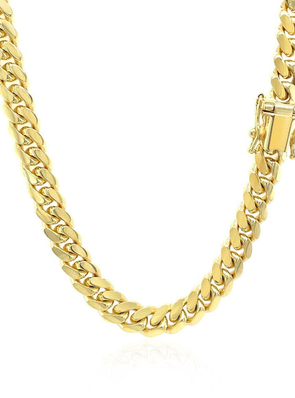 6.0mm 14k Yellow Gold Classic Miami Cuban Solid Chain - Ellie Belle