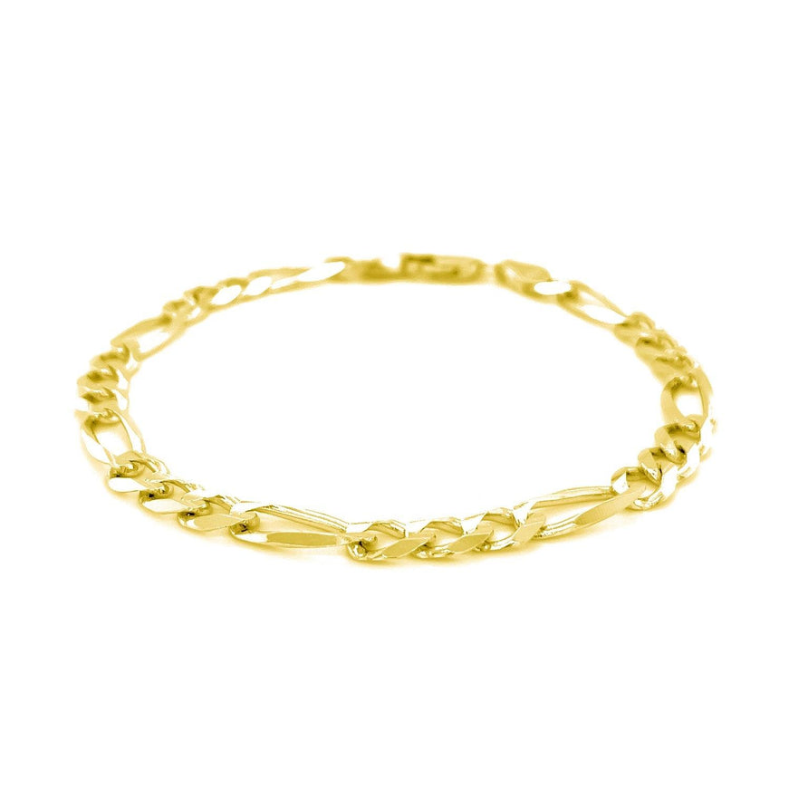 6.0mm 14k Yellow Gold Solid Figaro Bracelet - Ellie Belle