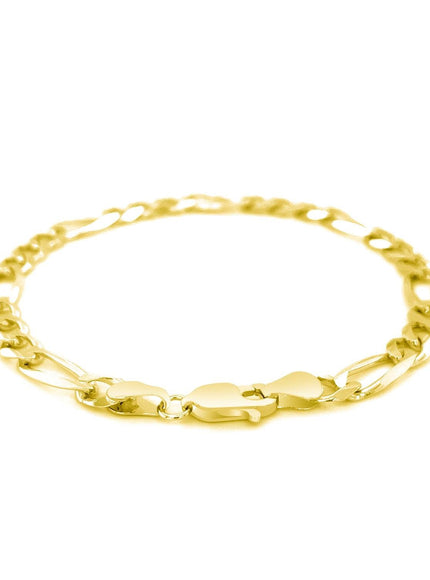 6.0mm 14k Yellow Gold Solid Figaro Bracelet - Ellie Belle