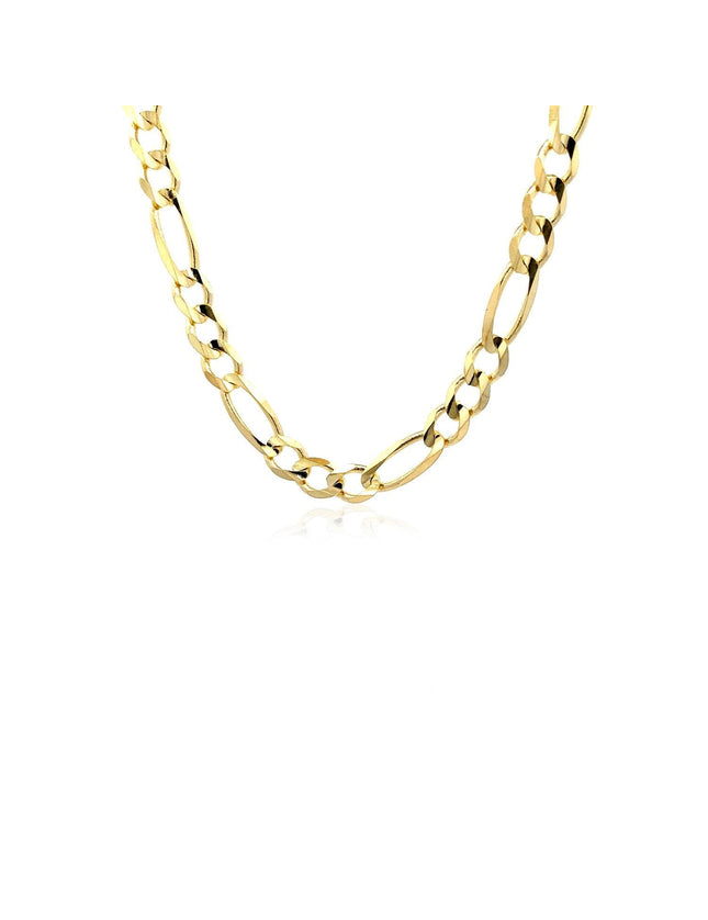 6.0mm 14k Yellow Gold Solid Figaro Chain - Ellie Belle