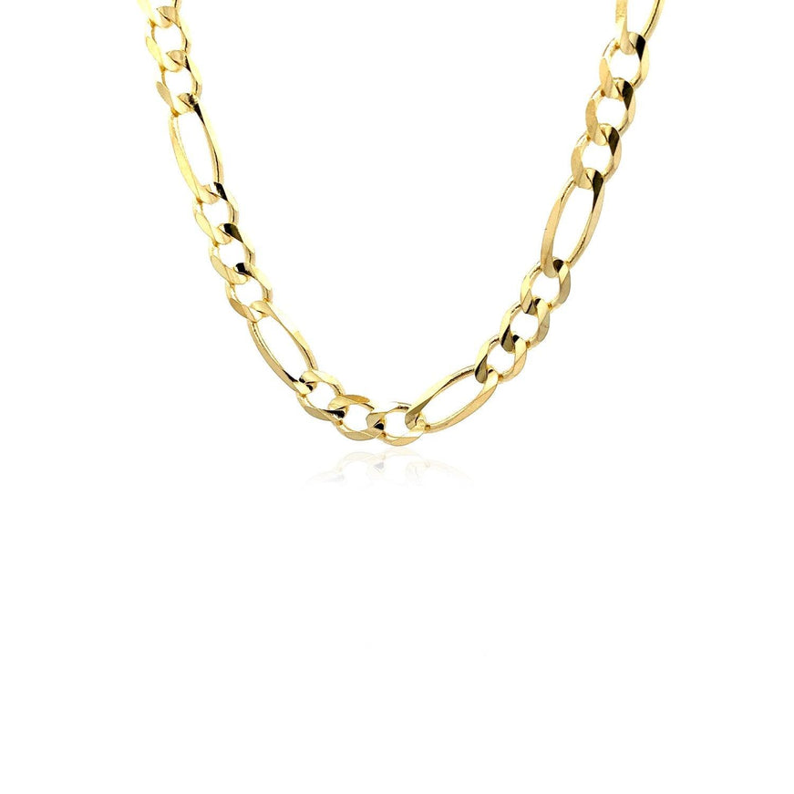 6.0mm 14k Yellow Gold Solid Figaro Chain - Ellie Belle