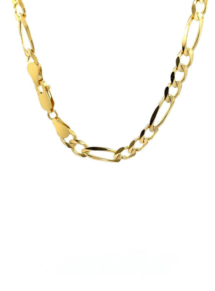 6.0mm 14k Yellow Gold Solid Figaro Chain - Ellie Belle