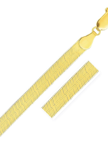 6.0mm 14k Yellow Gold Super Flex Herringbone Chain - Ellie Belle