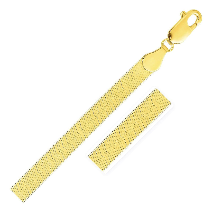 6.0mm 14k Yellow Gold Super Flex Herringbone Chain - Ellie Belle