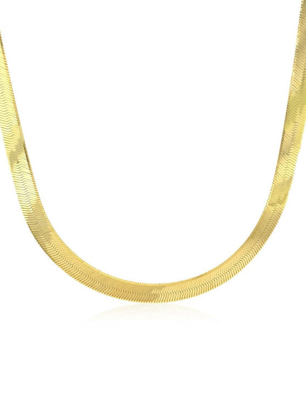 6.0mm 14k Yellow Gold Super Flex Herringbone Chain - Ellie Belle