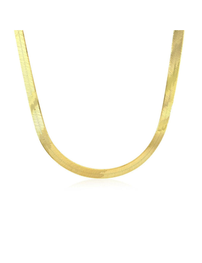 6.0mm 14k Yellow Gold Super Flex Herringbone Chain - Ellie Belle