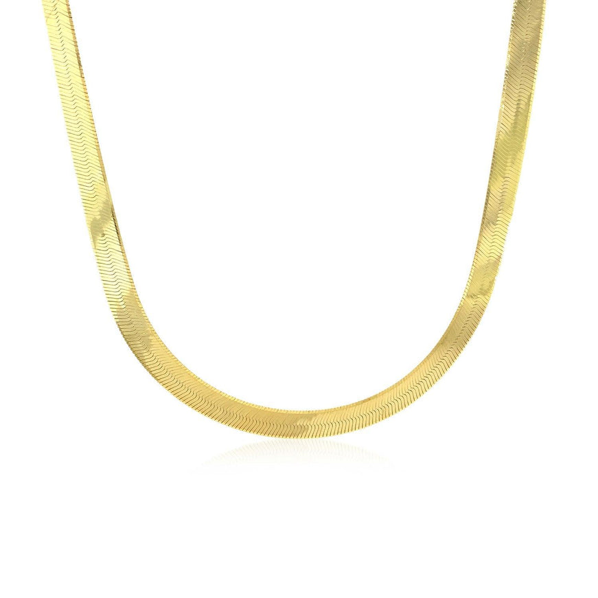 6.0mm 14k Yellow Gold Super Flex Herringbone Chain - Ellie Belle