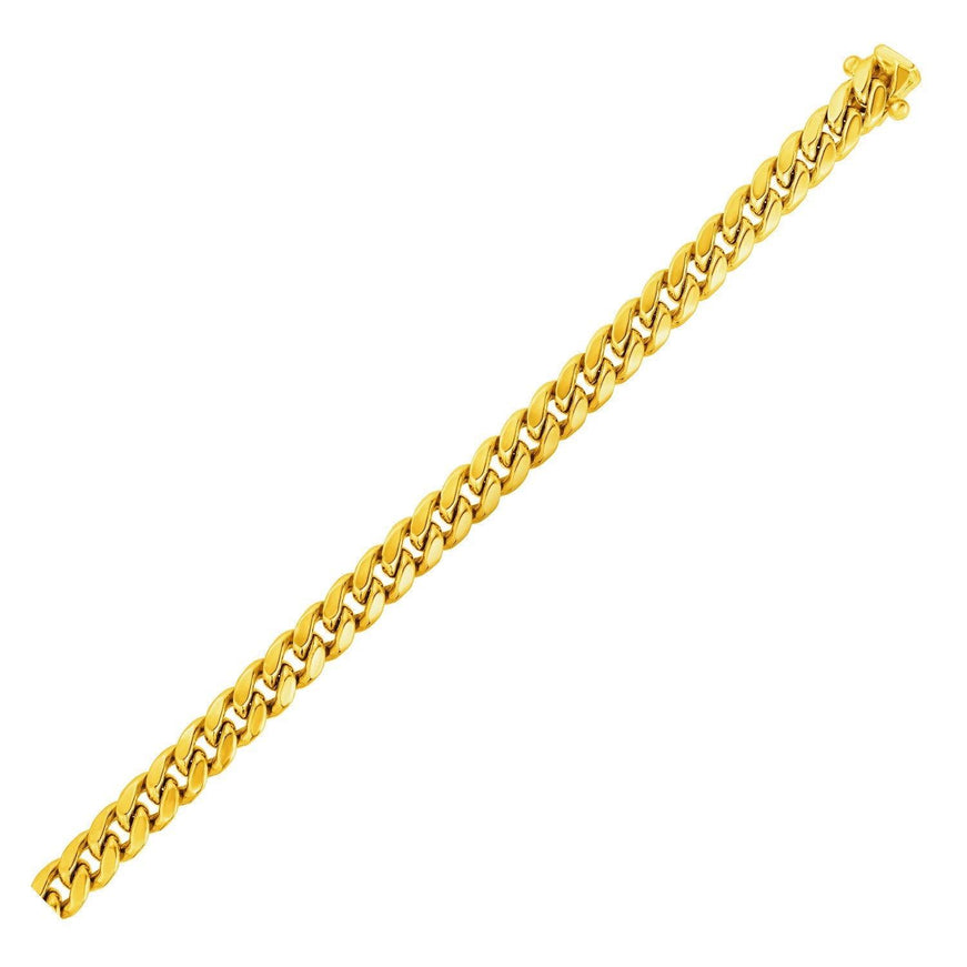 6.15mm 10k Yellow Gold Semi Solid Miami Cuban Bracelet - Ellie Belle