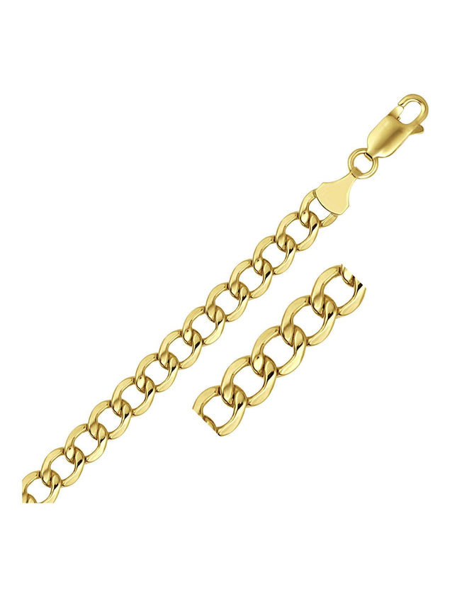 6.2mm 14k Yellow Gold Curb Chain - Ellie Belle