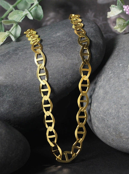 6.3mm 14k Yellow Gold Mariner Link Chain - Ellie Belle