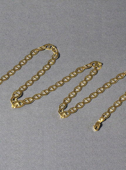 6.3mm 14k Yellow Gold Mariner Link Chain - Ellie Belle