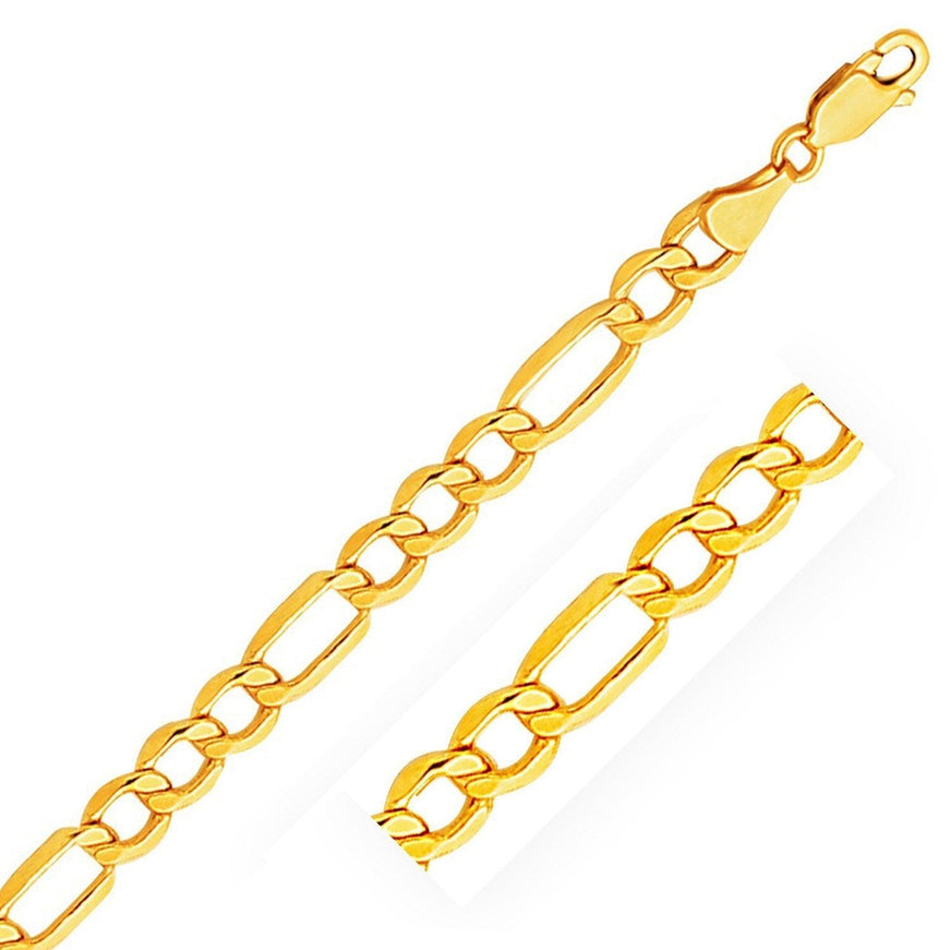 6.5mm 10k Yellow Gold Lite Figaro Bracelet - Ellie Belle